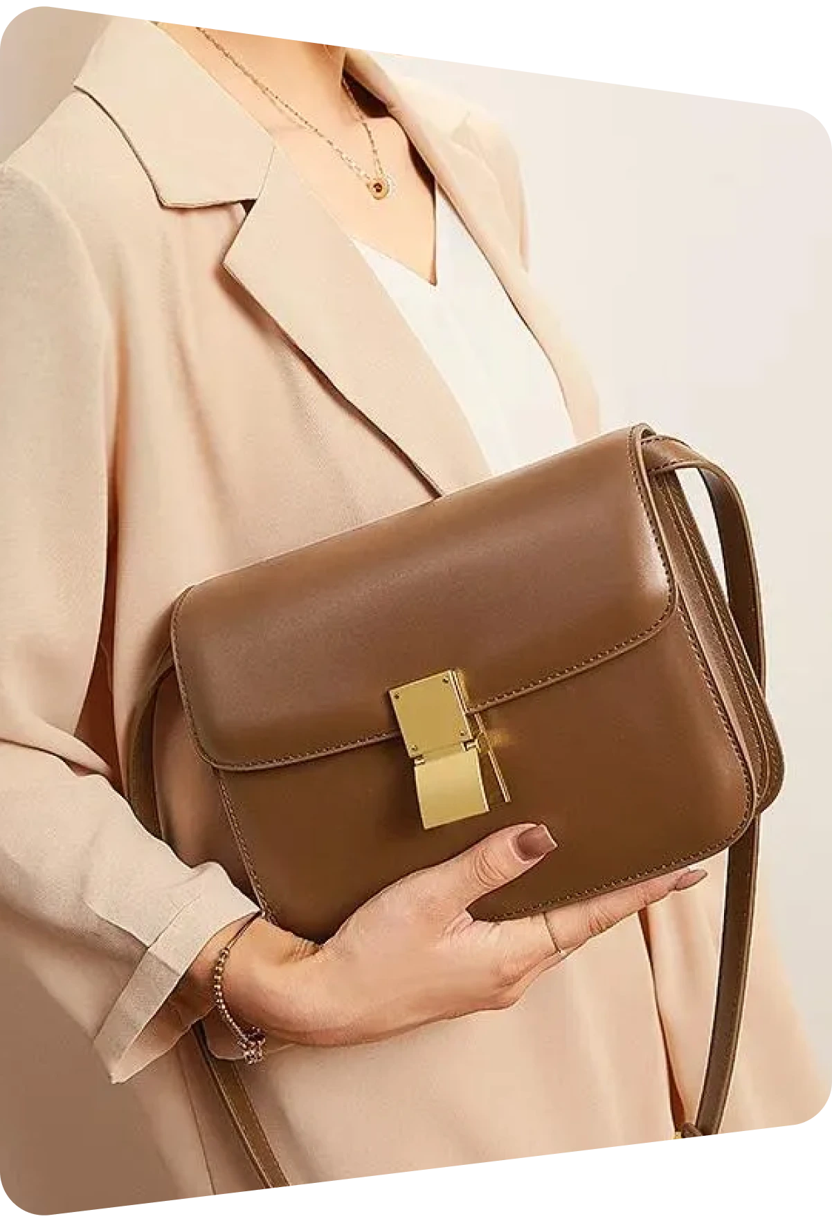 Grey leather bag