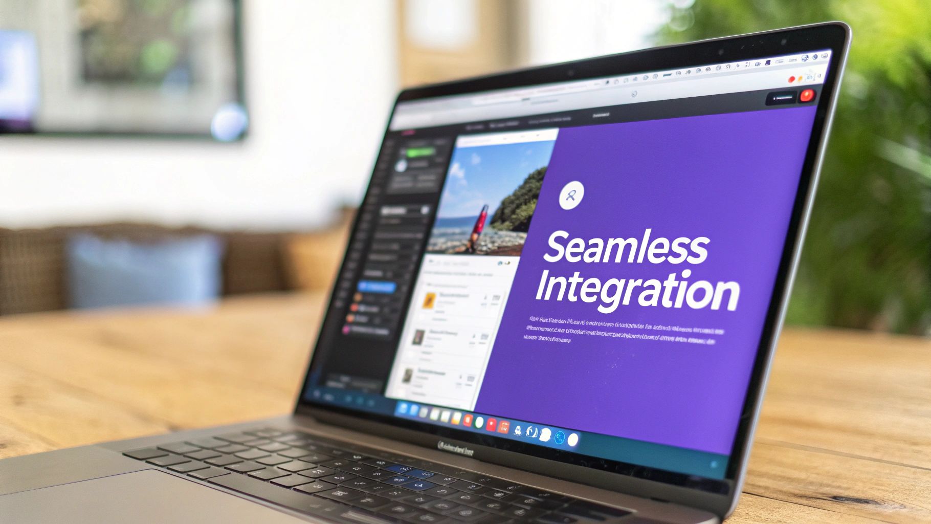 AIが生成した背景をぼかした女性の画像